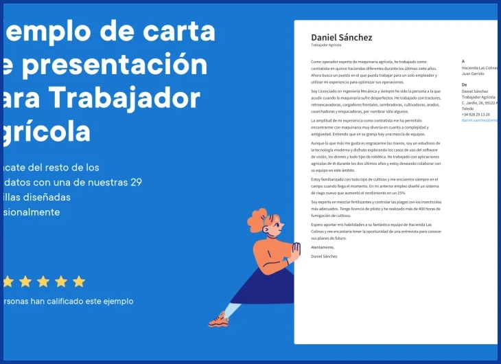 Ejemplo de cartas de presentación de trabajador agrícola - CVapp