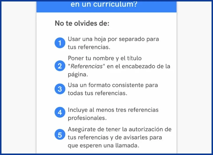 Paso 2 — Formatear correctamente los datos de cada referencia en el CV