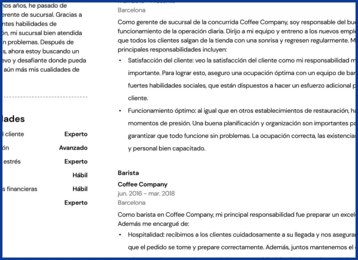 Secciones obligatorias en un currículum para empresa formal hondureña